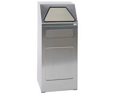 stumpf Wertstoffbehälter, 65 l Inhalt - Innenbehälter verzinkt, flammverlöschend - Edelstahl - für Betrieb Abfallsammler Abfalltrenner Abfalltrennsystem Abfalltrennsysteme Mülltrennbehälter Papiersammler Wertstoff-Sammelbehälter