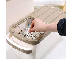 MU Haushalt Tragbare Aufbewahrungsbox Massivholzküche Große Kapazität Schädlingsbekämpfung Feuchtigkeitsbeständige Reiskörner Aufbewahrungseimer/Kunststoffdeckel Frischebox 20L Täglicher Bedarf