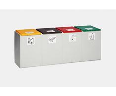 Wertstoffsammler Karat 40 Liter von Resorti mit Deckel und Klemmring in 4 Größen erhältlicher Abfallbehälter Abfalleimer Abfalltrenner Mülleimer (4er)