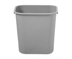 Rubbermaid FG295600GRAY Rechteckiger Papierkorb 26,6 L, Plastik, grau, 26 x 36,5 x 38 cm