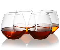 QHYK Unzerbrechliche Weingläser, Set von 4, unzerbrechliche bruchfeste stemless Wein-Plastikgläser, Plastikweingläser wiederverwendbarer geben für Partei, Hochzeiten und Stäbe, 18oz