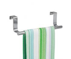 mDesign Geschirrtuchhalter Küchenschrank - Länge: 23 cm, Farbe: Edelstahl poliert - Geschirrhandtuchhalter - Handtuchhalter Küche