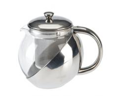 axentia Teekanne mit Siebeinsatz, Teebereiter aus Glas, Glaskanne mit Deckel, Teesieb aus Edelstahl, Teekrug mit hitzeresistenten Borosilikatglas, Teekrug mit Deckel und Griff, Teekocher mit einem Füllvolumen ca. 1,20 l