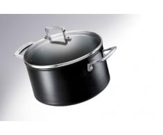 Le Creuset Aluminium-Antihaft Fleischtopf mit Glasdeckel, Ø 24 cm, PFOA-frei, Für alle Herdarten inkl. Induktion geeignet, Anthrazit/Silber