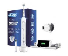 Oral-B Genius 10000N Elektrische Zahnbürste mit Zahnfleischschutz-Assistent & Premium Lade-Reise-Etui, weiß