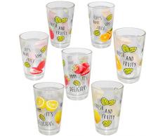 alles-meine.de GmbH 3 TLG. Set - Trinkgläser - Bunte Früchte - 310 ml - aus Glas - Gläserset - Cocktailgläser - bunt / Sommergläser - 3 teilig - Partybecher - Partygläser - P..