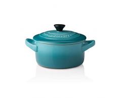 Le Creuset Mini-Cocotte/ Bräter, Rund, 200 ml, 10 x 5 cm, Steinzeug, Türkis