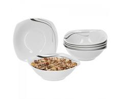 Van Well 6er Set Müslischale Silver Night, 250 ml, 145 x 145 mm, Salatschale, Suppenschüssel, Hotelporzellan, Servierschale, Porzellan, abstraktes Dekor, Gastro