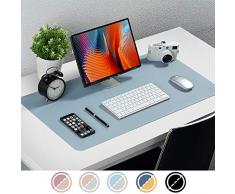 Upgrade Knodel Tischunterlage, Schreibtischunterlage, 80cm x 40cm PU-Leder Tischunterlage, Laptop Tischunterlage, wasserdichte Schreibunterlage für Büro- oder Heimbereich, doppelseitig (Hellblau)