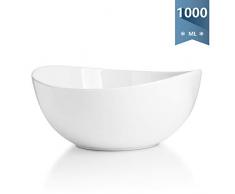 Sweese 104.001 Salatschüssel aus Porzellan, 1000 ml, Verwenden Sie als Salatschale, Müslischale, Suppenschale, Rührschale, Servierschale