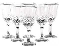 C-mekas Multi Resources Ltd. 6X Weinkelch/Nostalgie Barock Weinglas, Landhaus Weingläser Set (160ml)