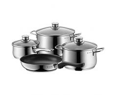 WMF Diadem Plus Topfset 4-teilig, Cromargan Edelstahl poliert, Töpfe mit Glasdeckel, Induktionstöpfe, Topf Induktion, unbeschichtet