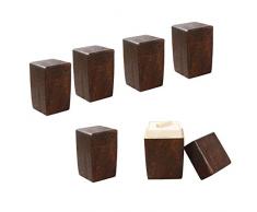 FLAMEER 6X Japanischen Stil Tee Holz Vorratsdosen Teedosen Teebox Kaffeedose Zuckerdose Aufbewahrungsdose
