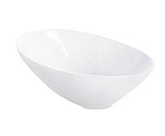 ASA Á Table asymmetrische Schale, Keramik, weiß glänzend, 22.5x17x11 cm