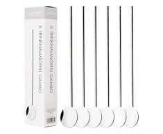 Luxpresso Latte Macchiato Löffel Set/Trinkhalmlöffel/Cocktaillöffel mit Trinkhalm GAMBO, 6 Stück