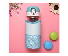 QYTSTORE Spezialglas Wasserflasche Frauen Tragbare Student Girl Getränkeflasche mit Isolierung Tasche Sport Trinkwasser Kettle Bessere Erfahrung (Capacity : 400ml, Color : Blue)