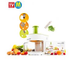 Mediashop Livington Slice & Dice – elektrischer Allesschneider – Gemüseschneider schneidet Spiralen, Würfel, Streifen, Scheiben – Multischneider mit Edelstahlmessern
