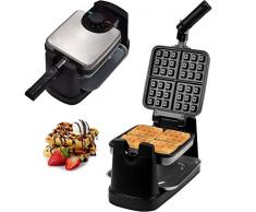 Syntrox Germany Chef Maker 1600 Watt Waffelautomat 200° Drehbares Edelstahl Waffeleisen für Original Belgische Waffeln