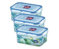 Lock&Lock Frischhaltedose Vorratsdose Frischhaltebox 600ml, luftdicht, HPL811 - 3er Set