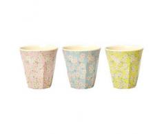 Rice Melamin Becher 3er Set 9 cm hoch mit Small Flower Blumen Print