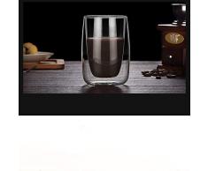 Yunduojia Zweischichtige handgefertigte hitzebeständige Glasschale, Kaffeesuppe, heiße Kakaotassen, Cappuccino-Tassen, Latte-Tassen, Teemilchsaft-EIS