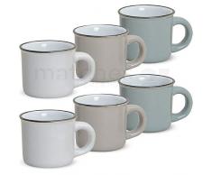 matches21 Espressotassen Emaille-Optik Espressobecher Email-Optik 6-tlg. Set je 6,5 cm / 120 ml