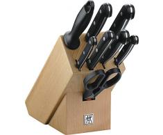 Zwilling 31665-000-0 Twin Gourmet Messerblock aus Holz, 9-teilig, Rostfreier Spezialstahl, Sonderschmelze, Friodur eisgehärtet, mit Schere und Wetzstahl, braun-schwarz