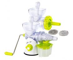 Rosenstein & Söhne Manueller Entsafter: Manueller Slow Juicer mit Fleischwolf-Aufsatz (Beerenpresse)