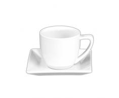 Holst Porzellan CF 003 FA2 Kaffee/Cappuccino-Set ConForm 0,21 l mit YK 1131, weiß, 13 x 13 x 8 cm