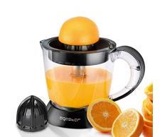 Aigostar Elektrischer Zitruspresse,2 Zapfen, 40 Watt, 1 Liter, BPA-frei, Einstellbare Zellstoffkontrolle, Schwarz