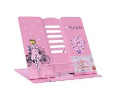 Leseständer Metall Buchständer Kinder Süß Buchhalter Einstellbarer Neigungswinkel Rutschfest Buchstützen Kochbuchhalter Bücher Ordner für Jungen Mädchen Küche Bibliothek Schule