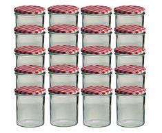 20 Sturzgläser 350 ml Marmeladengläser Einmachgläser Einweckgläser To 82 Rot Kariert