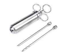 Perfectii Marinierspritze Edelstahl, Bratenspritze Fleischspritze mit 2 Nadeln - Grill Gewürz-Spritze für Marinaden und Fleisch