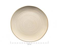 MÃSER 931371 Serie Nottingham Vintage Teller-Set fÃ¼r 4 Personen, 8-teiliges Tafel-Service mit Speiseteller und Suppenteller im Retro-Look, Beige Steinzeug