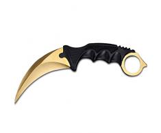 Edelstahl Fox Knives Butterfly Trainer Karambit Jagd Messer Huntsman Dagger Knife Outdoor Camping Ausrüstung Survival (Gold)