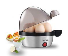 Eierkocher Edelstahl, Sweet Alice Eierkocher Testsieger Egg Cooker für 1-7 Eier mit Härtegradeinstellung, Indikationsleuchte Abschaltautomatik,Überhitzungsschutz, Messbecher, BPA-frei