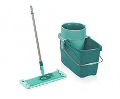 Leifheit rückenschonendes Set Clean Twist XL, Bodenwischer mit Wischbezug für sensible Böden wie Parkett oder Echtholz, Wischer mit Schleudertechnologie, 20L Eimer, Schrubber mit Click-System