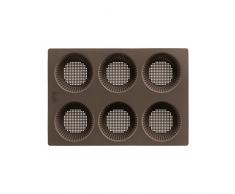 Lékué 0202300M10M017 Brötchen-Backform rund 6er-Set Silikon, 6 Einheiten, schwarz