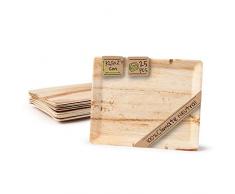 BIOZOYG Gastro Serviertablett Palmblattteller I umweltfreundlich - stabil - dekorativ I Servierplatte Kuchenplatte Einwegteller Partygeschirr Dekotablett I 25 x Gastrotablett 32,5 x 27cm