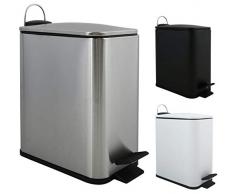 Spirella Kosmetikeimer 5 Liter Edelstahl mit Absenkautomatik und Inneneimer Erik Badezimmer Mülleimer Softclose Abfalleimer Silber