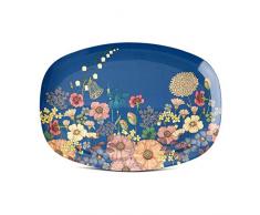 Rice Melamin Servierplatte Tablett Teller mit Blumen Collage Muster - 30 x 22 cm