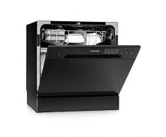 Klarstein Amazonia 8 - Spülmaschine, Geschirrspüler, Freistehend, Teilintegriert, A+, 206 kWh/Jahr, 55 cm breit, 8 Maßgedecke, 6 Programme, Aquastop, schwarz