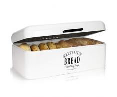 Granrosi Brotkasten im Retro Design - Geräumige Metall Brotbox hält Brot und Brötchen länger frisch und ist EIN optisches Highlight in jeder Küche