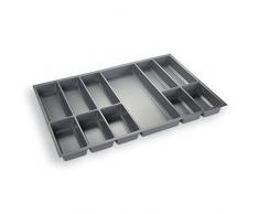 Orga-Box Besteckeinsatz Silbergrau für 80er Schublade z.B. Nobilia ab 2013 (473,5 x 694 mm) Besteckkasten III