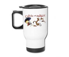 JUKIL Edelstahl Autotasse Cartoon Calvin & Hobbes TravelCups Travel Cup