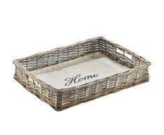 Kobolo Tablett eckig aus Weide grau