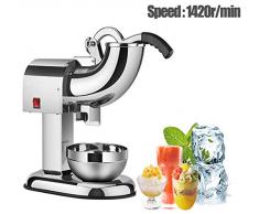 DBMGB Eiscrusher Elektrisch Edelstahl, EIS Zerkleinerer Kommerziell Ist Ideal für Sommerparty, Schneekegelhersteller Mit Doppelter Schutzhülle, Einstellbare Eisdicke