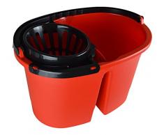 IKOLIFE CleanDouble XL Zwei Kammer Eimer für Wischmopp, 16Liter XL Eimer mit Rollen, Wischeimer für Immer frisches Putzwasser, Auswringen ohne Bücken.Das Original ! BPA frei. Made in EU