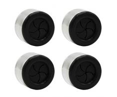 4 Premium Handtuchhalter im Set für Bad, Küche und Haushalt aus Edelstahl - Geschirrtuchhalter - Handtuchhaken - Rund - Chrom - selbstklebend ohne bohren (Schwarz)