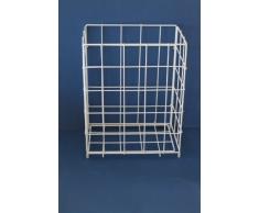 Sammelkorb Abfallkorb Metall weiss klein 28,5 x 19 x 35,5 cm, Drahtgeflecht, Drahtgestell